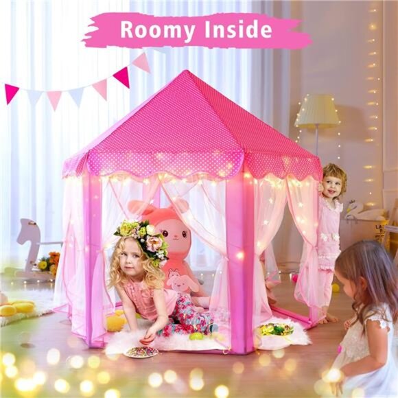 Monobeach Princess Tent Girls Large‎ Playhouse Kids Castle Play Tent with Star - Picture 2 of 6
